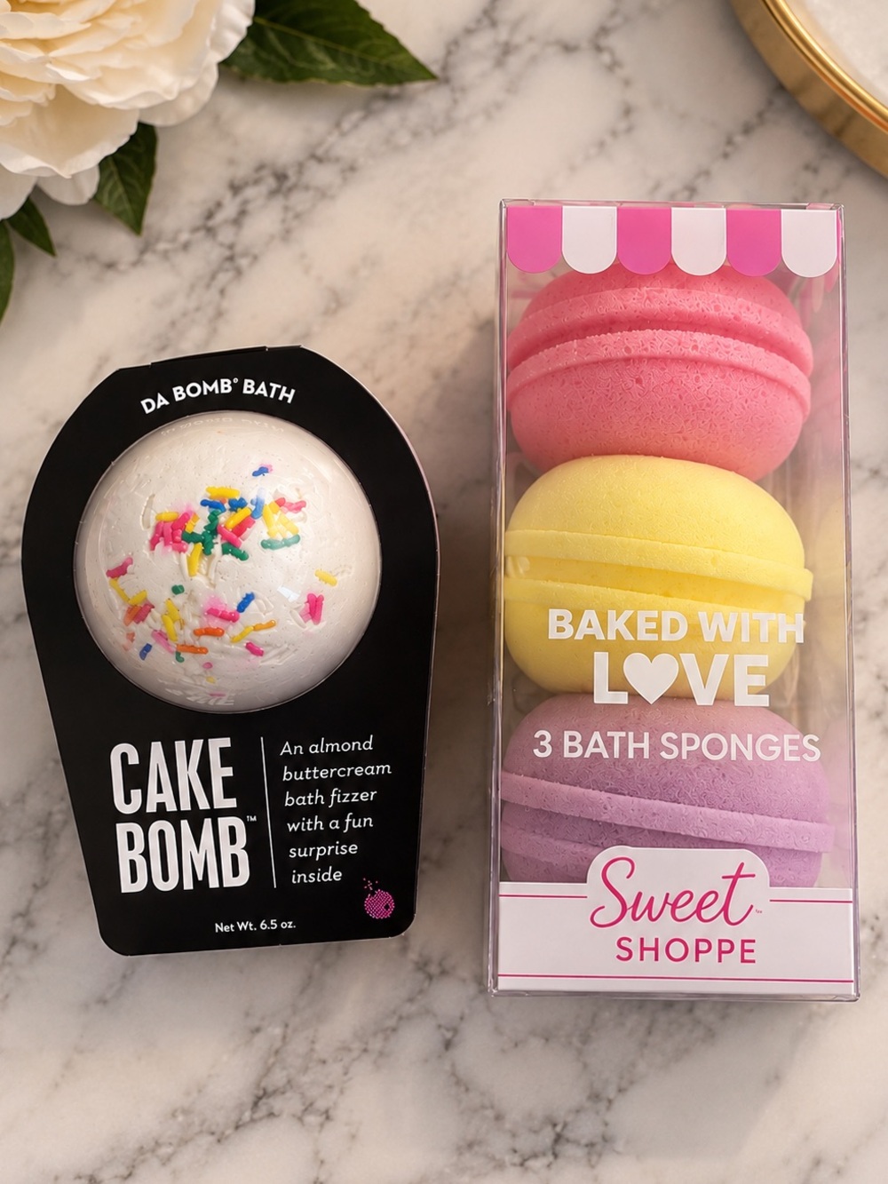 DA BOMB Cake Bomb & SWEET SHOPPE Baked With Love Macaron Sponge Set